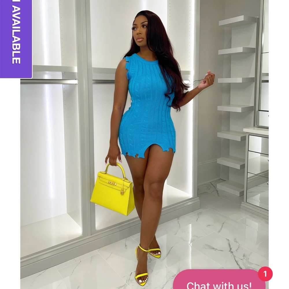 Blue Mini Bodycon Dress